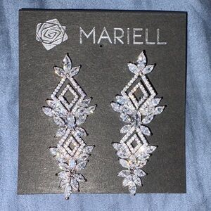 Silver Crystal Drop Earrings